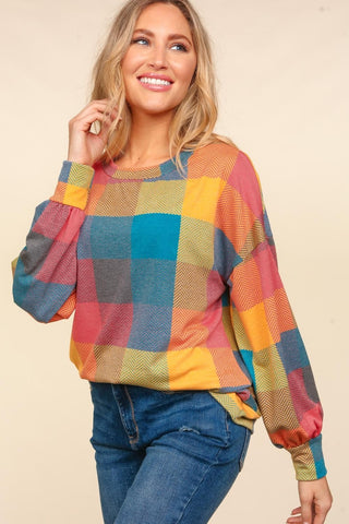 Hot Girl Haptics Penelope Plaid Crewneck Sweater