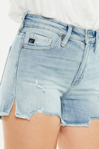 Hot Girl X Kancan High Rise Side Slit Denim Shorts - Hot Girl Apparel