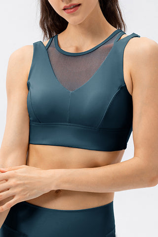 Hot Girl STRETCH Mesh Cutout Active Sports Bra