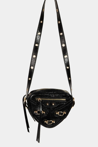 Hot Girl Fame Leather Triangle Crossbody Bag