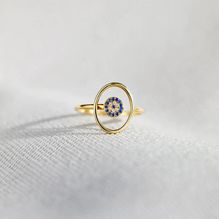 HGA Sterling Silver Evil Eye Ring