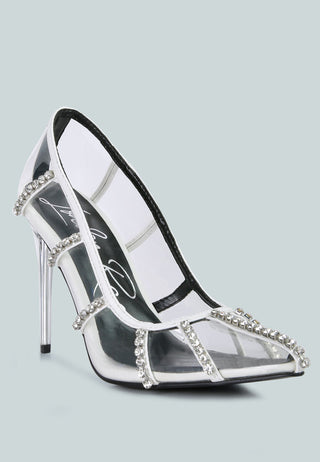 Hot Girl X London Rag Diamante Rhinestone Clear Stiletto Heel Pumps