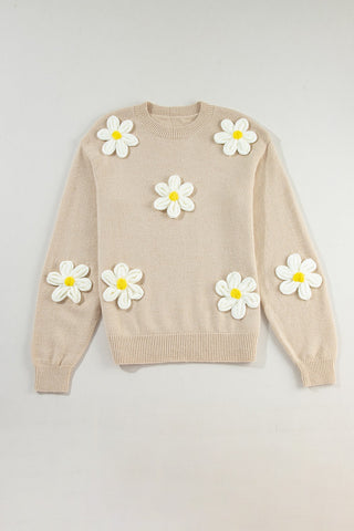 Hot Girl Crochet Flower Sweater