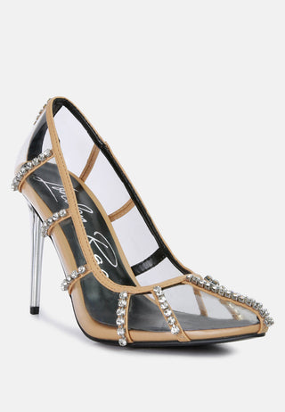 Hot Girl X London Rag Diamante Rhinestone Clear Stiletto Heel Pumps