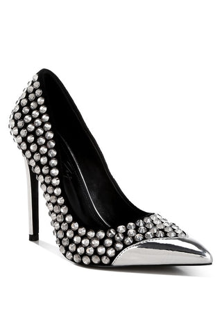 Hot Girl X London Rag Super Fan Diamante Embellished Stiletto Pumps