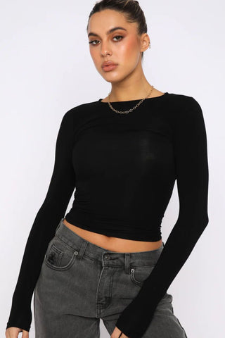 Hot Girl Fitted Long Sleeve Top