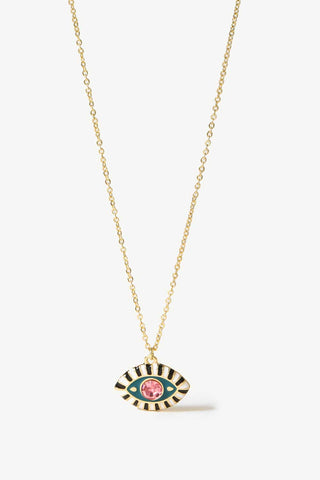 HGA Evil Eye Pendant Gold Plated Chain Necklace - Hot Girl Apparel
