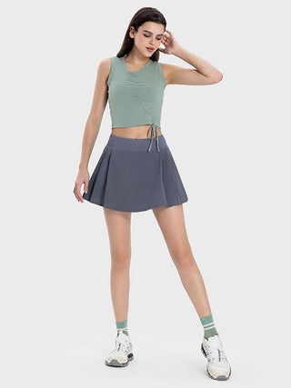 Hot Girl Pleated Mid-Rise Waist Active Mini Tennis Skirt