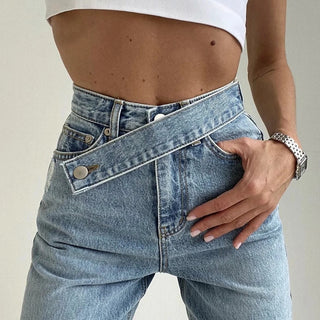 Hot Girl Criss Cross Belt Wide Leg Jeans - Hot Girl Apparel