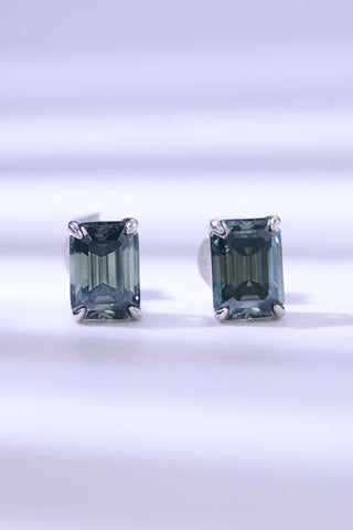 HGA 2 Carat Moissanite Stud Earrings in Green - Hot Girl Apparel