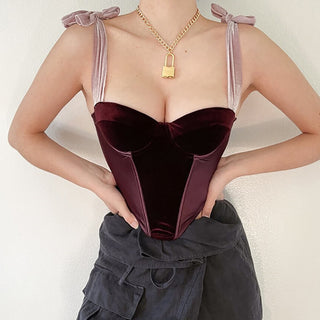 Hot Girl Velvet Corset Top - Hot Girl Apparel