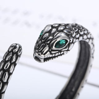 HGA Rhinestone Stainless Steel Snake Shape Bracelet - Hot Girl Apparel