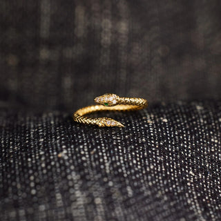 Snake Shape 18K Gold-Plated Bypass Ring