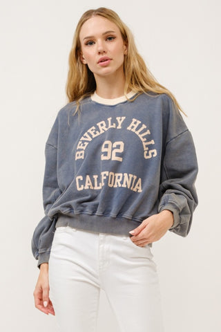 Hot Girl And The Why BEVERLY HILLS 92 CALIFORNIA Cropped Sweatshirt