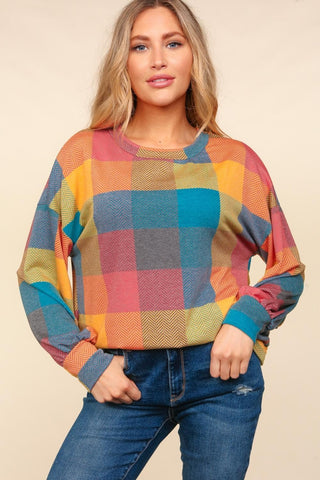 Hot Girl Haptics Penelope Plaid Crewneck Sweater