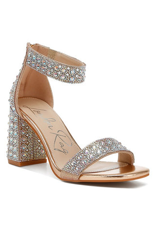 Hot Girl X London Rag Cady Rhinestone Block Sandals