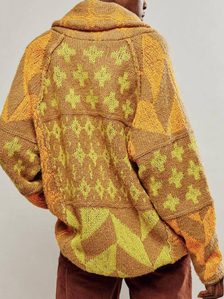 Hot Girl Geo Print Oversized Cardigan