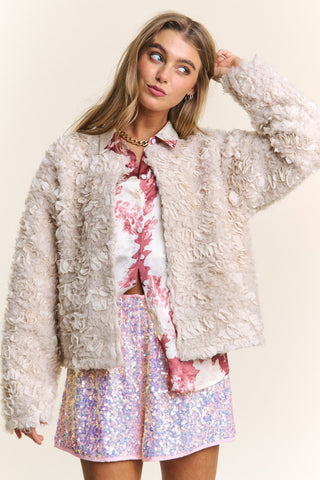 Hot Girl J.NNA Petal Textured Chic Jacket