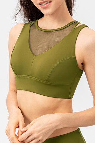 Hot Girl STRETCH Mesh Cutout Active Sports Bra