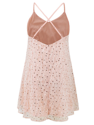 Hot Girl Sequin V-Neck Strappy Cami Mini Dress