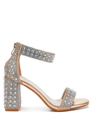 Hot Girl X London Rag Cady Rhinestone Block Sandals