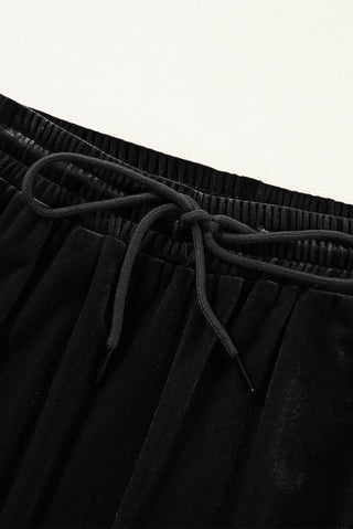 Hot Girl Velour Drawstring Wide Leg Sweatpants