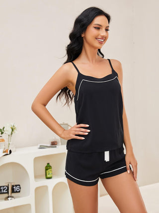 Hot Girl Scoop Neck Spaghetti Strap Top and Shorts Two Piece Lounge Set - Hot Girl Apparel