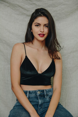 Hot Girl Velvet Longline Bralette