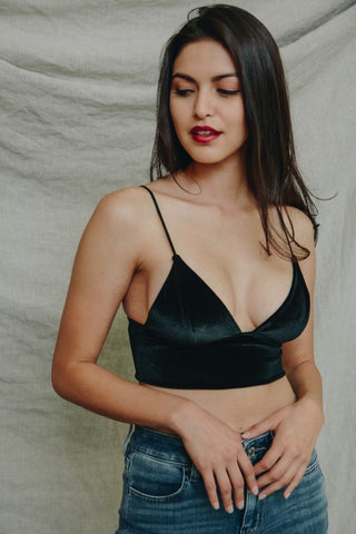 Hot Girl Velvet Longline Bralette