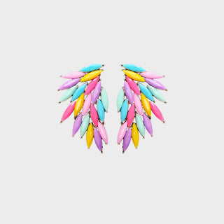 HGA Acrylic Crystal Wing Earrings