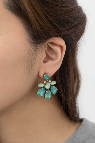 HGA Water Lily Turquoise Stone Earrings