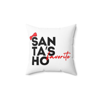 Hot Girl Santa's Fave Faux Suede Double Sided Square Throw Pillow