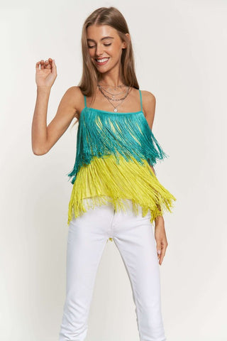 Hot Girl So Fetch Fringe Layered Cami Top