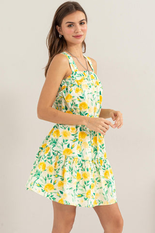 HYFVE Floral Tie Shoulder Mini Dress - Hot Girl Apparel