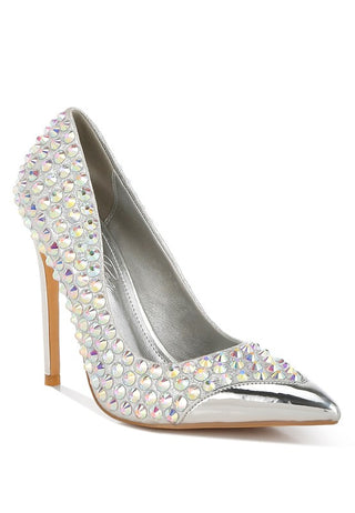 Hot Girl X London Rag Super Fan Diamante Embellished Stiletto Pumps