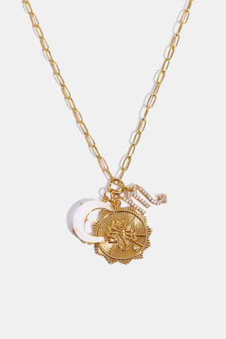 HGA Zodiac Moon Pendant Necklace