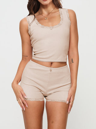 Hot Girl Scoop Neck Lace Top and Shorts Lounge Set - Hot Girl Apparel