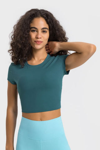 Hot Girl STRETCH Short Sleeve Cropped Active Tee - Hot Girl Apparel