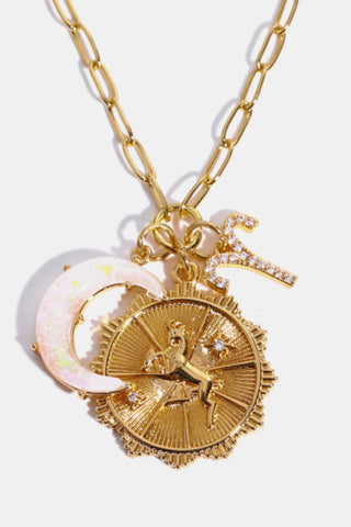 HGA Zodiac Moon Pendant Necklace