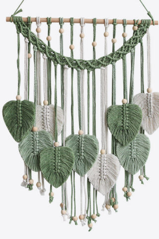 HGA Macrame Leaf Fringe Wall Hanging - Hot Girl Apparel