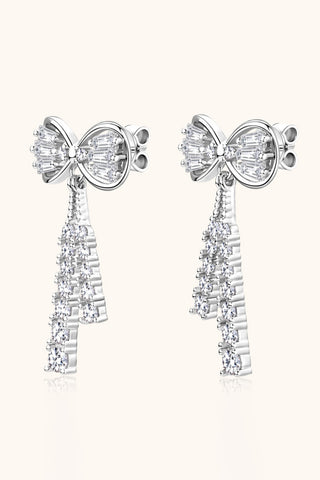 HGA 1.12 Carat Moissanite 925 Sterling Silver Bow Earrings - Hot Girl Apparel