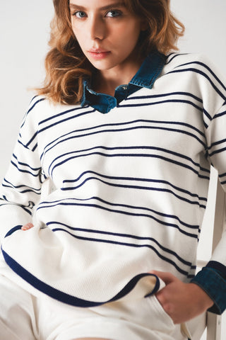 Hot Girl Nautical Striped Sweater