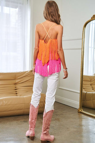 Hot Girl So Fetch Fringe Layered Cami Top