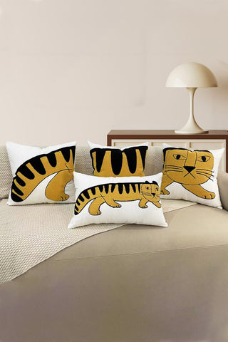 HGA Tiger 3-Pack Punch-Needle Embroidery Decorative Throw Pillow Cases - Hot Girl Apparel