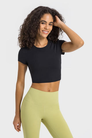 Hot Girl STRETCH Short Sleeve Cropped Active Tee - Hot Girl Apparel