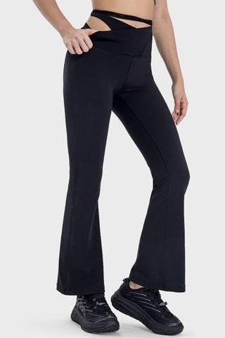 Hot Girl Tied Waist Mid-Rise Active Pants