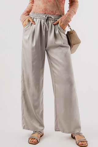 Hot Girl Smocked Wide Leg Drawstring Pants