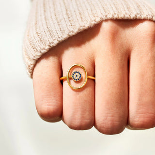 HGA Sterling Silver Evil Eye Ring