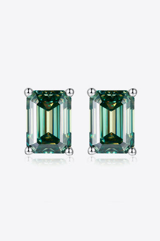 HGA 2 Carat Moissanite Stud Earrings in Green - Hot Girl Apparel