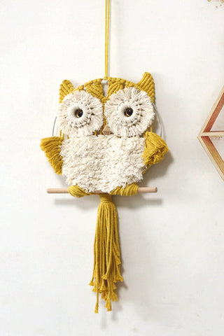 HGA Hand-Woven Tassel Owl Macrame Wall Hanging - Hot Girl Apparel